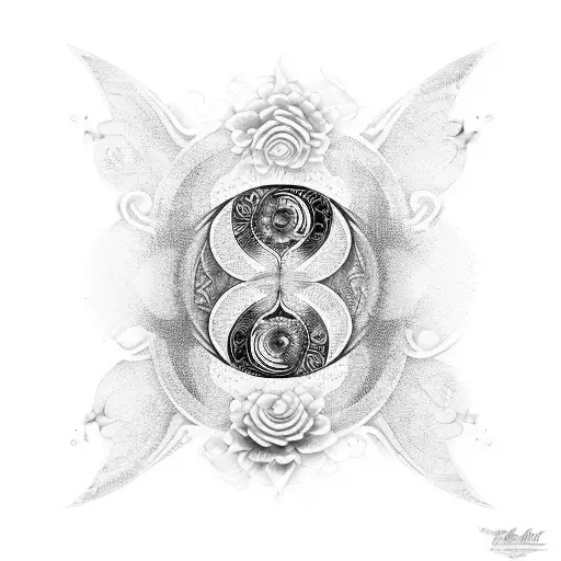 Butterfly Wings Forming A Yin Yang Symbol