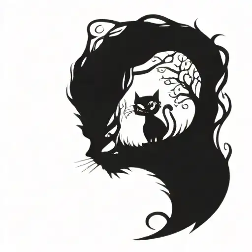 Dark Spooky Cheshire Cat Silhouette