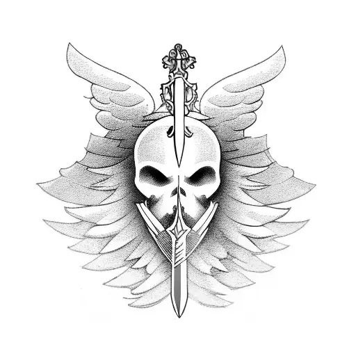 Angel Soldier With Sword And Wings