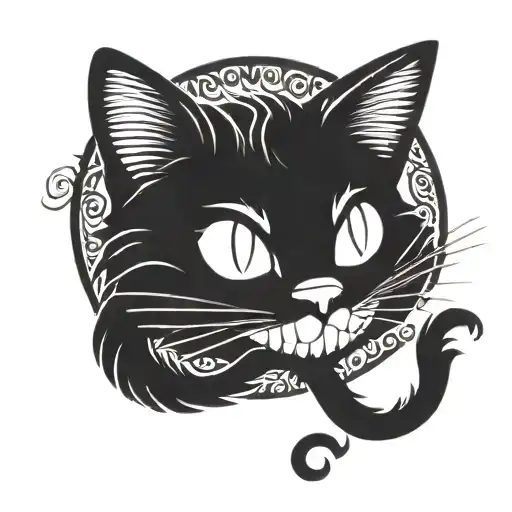 Dark Spooky Cheshire Cat Silhouette