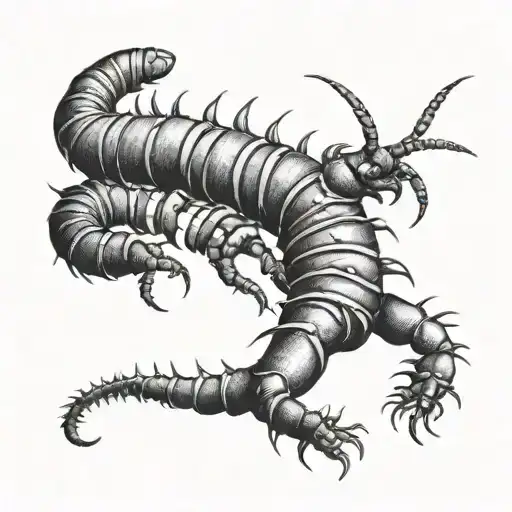 Scolopendra In Black And White
