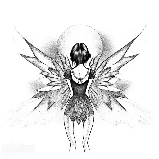 Goth Fairy Design For Lower Back