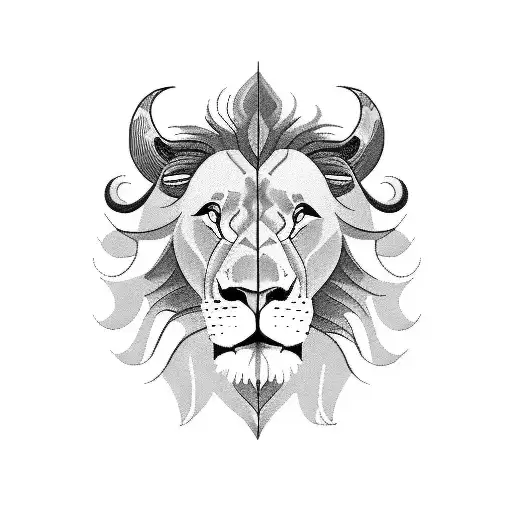 Lion Chasing Bull Leo Taurus Matching Tattoo With Boyfriend