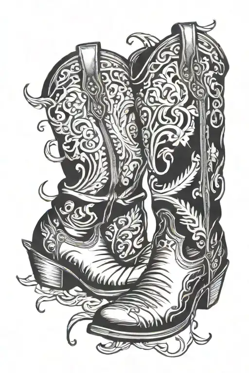 Cowboy Boots Side And Front