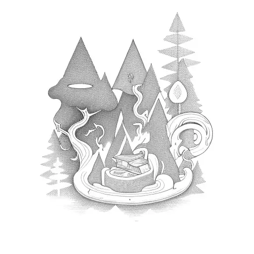 A Mystical Forest With Floating Books And Glowing Runes