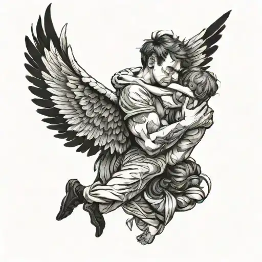 A Tired Father Grows Wings After Hugging His Children