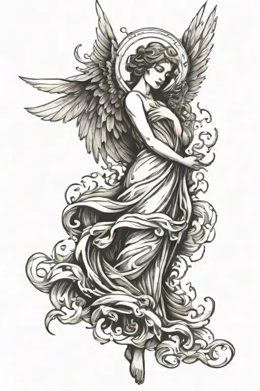 Angel With No Halo And One Wing In The Fire