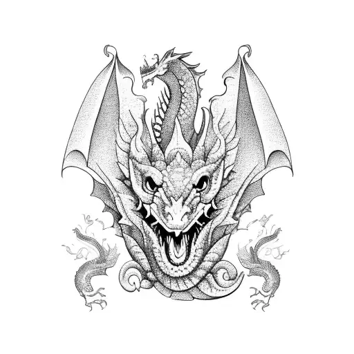 Vase With Flowers And Dragon Painting