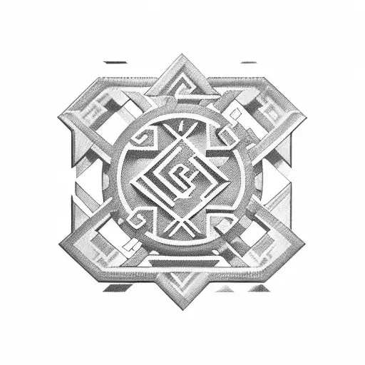 Cryptocurrency Symbols Intertwined With Aztec Mythology Figures