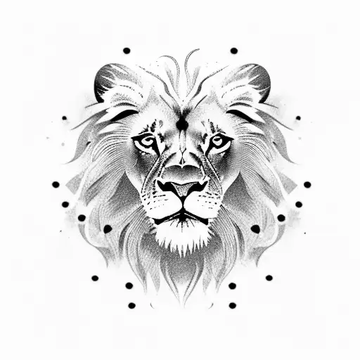 A Majestic Lion Surrounded By A Swirling Galaxy