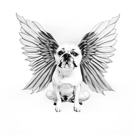 A Realistic Portrait Of Your Dog Sophie With Angel Wings