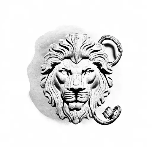 Ancient Roman Lion With A Pocket Watch