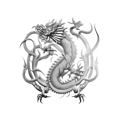 Golden Dragon With Guns