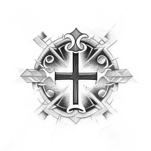 Christian Cross With A Sword