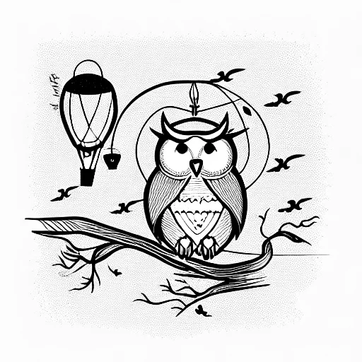 Number 3 Is Important Owl With Hot Air Balloon Protective Memory Of Mother