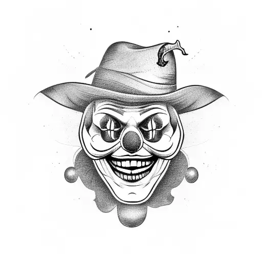 Clown Skull Laughing With A Hat