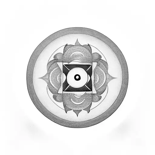 Yin And Yang Symbol With A Heart In The Center