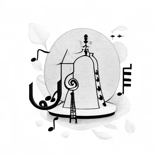 A Bridge Made Of Coffee Beans And Musical Notes