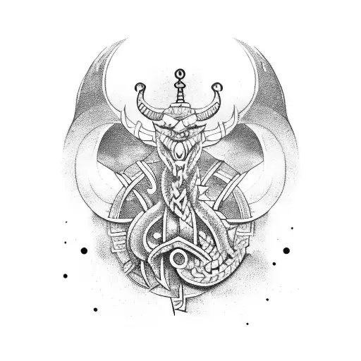 Viking Longship With A Runic Dragon Prow