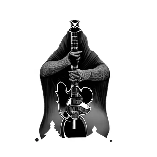 Something With No Face Holding A Guitar