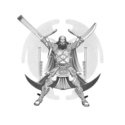 Justice Scales With A Samurai Sword