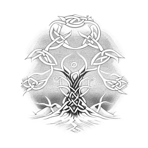 Celtic Tree With Long Roots