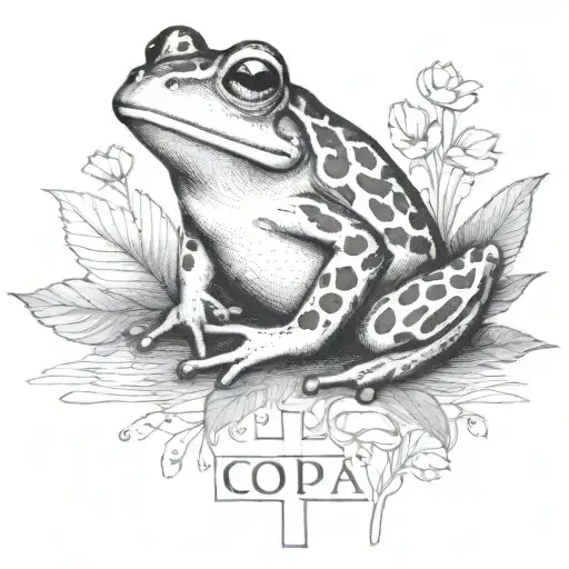 Frog With Cross And Words Oma And Opa
