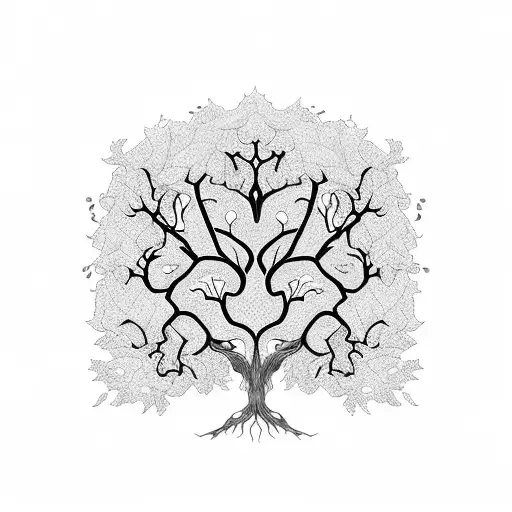 A Detailed Family Tree Intertwined With Delicate Vines And Flowers