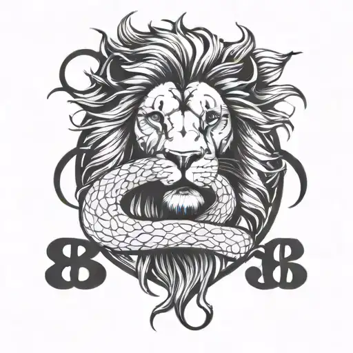 Number 818 Infinity Sign Lion