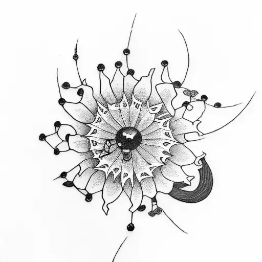 Orange Fox And Spider Lily