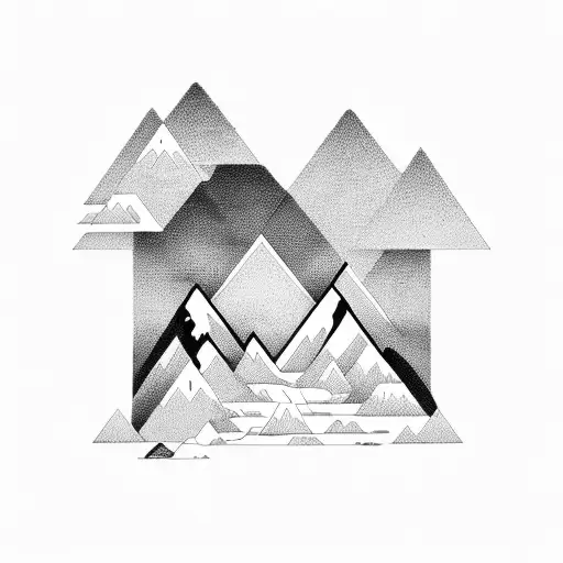 Mountain Scene Geometric