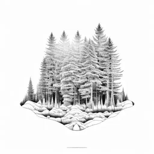 A Forest Landscape With Hidden Computer Elements