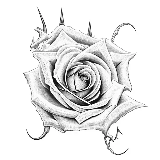 Rose With All Seeing Eye & Thorns