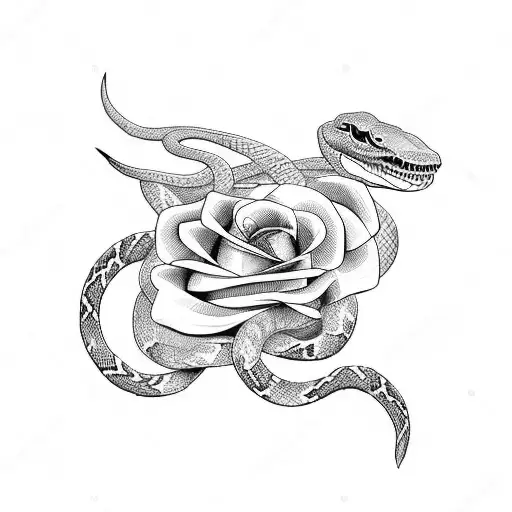 Snake With Rose