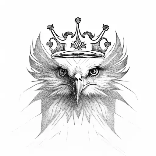 A Narcissistic Eagle With A Crown And A Mirror