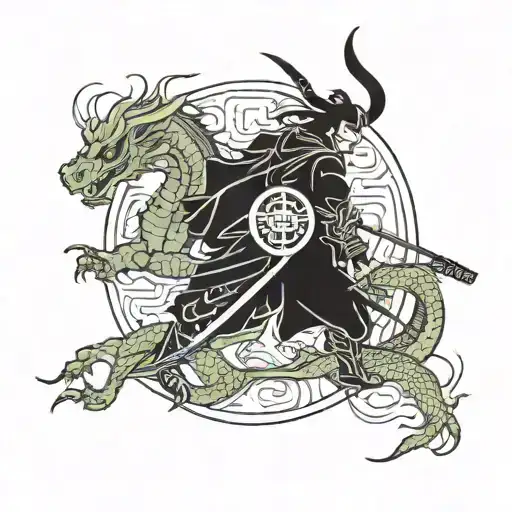 Samurai And Dragon