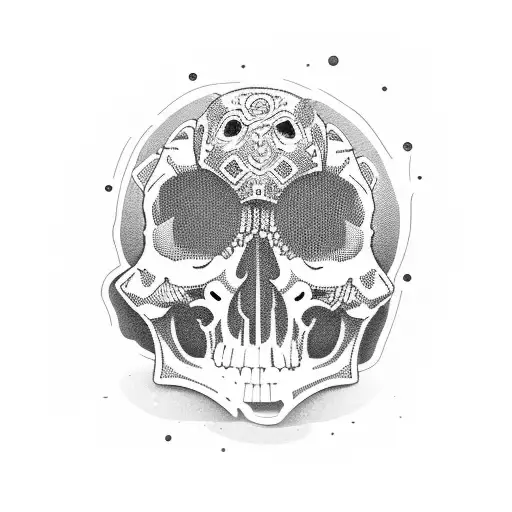 Glitchy Matrix Skull