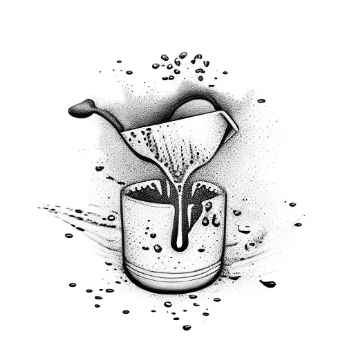 Pouring Coffee Overflowing Onto Tree