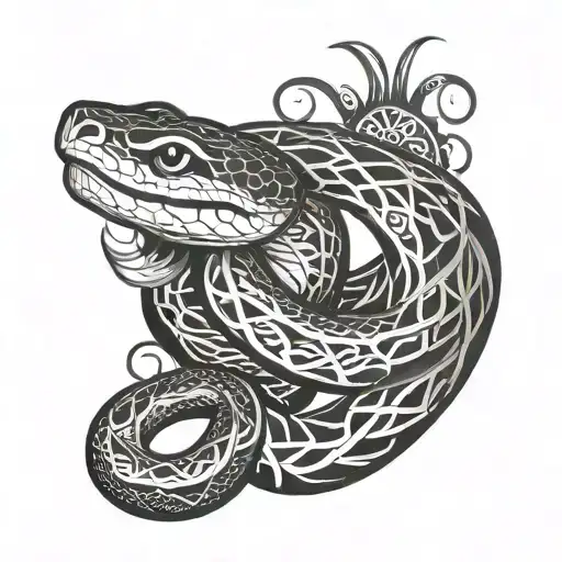 Snake With Filipino Tribal Patterns
