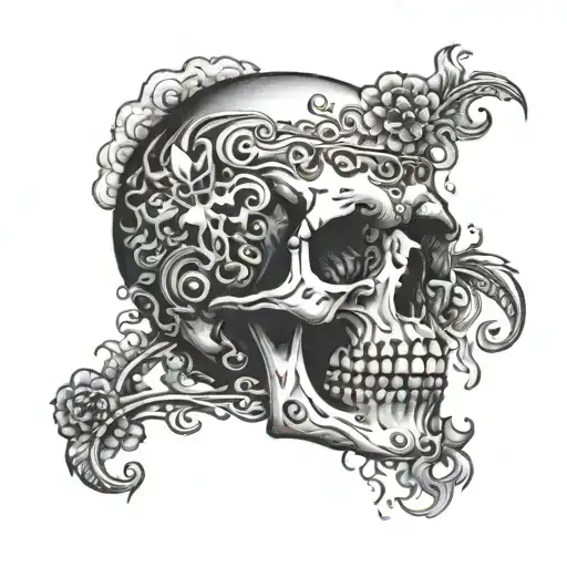 Skull And Smoke Rising