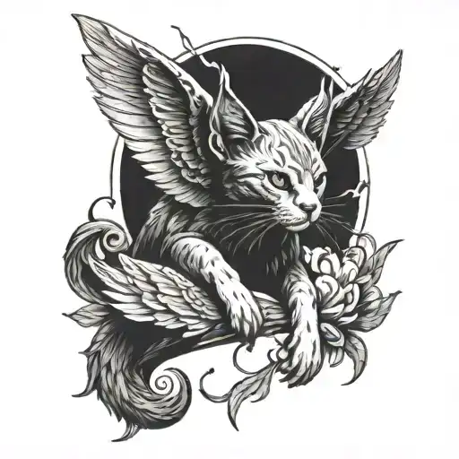 Cat With Wings Dark Fantasy