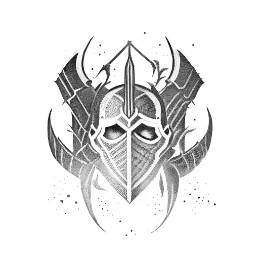 Knight In War One Man Fighting A Demon