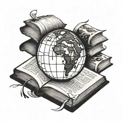 Opened Book And A Globe Coming Out Of It