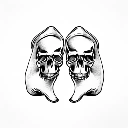 Masculine Skull Wearing Women's Heel Boots