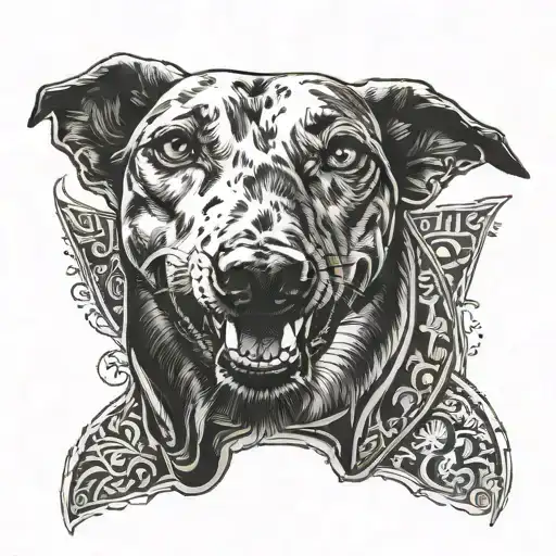 Angry Russian Greyhound Dog