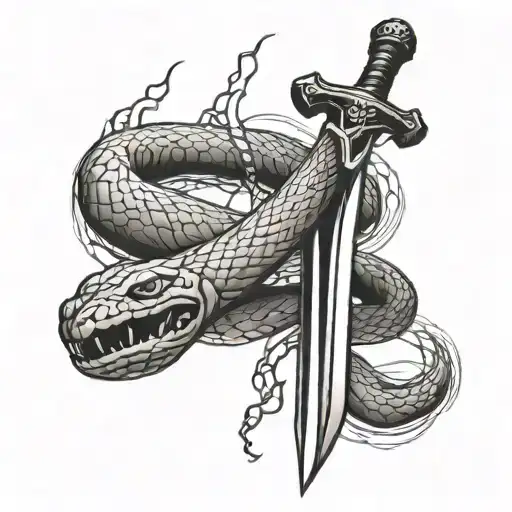 Sword With Snake Wrapped Around It