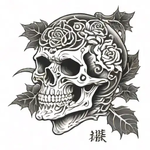 Japan Skull Wearing