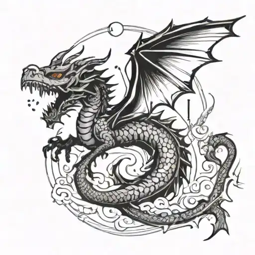 A Dragon With Manga-style Speech Bubbles Containing Writing Quotes