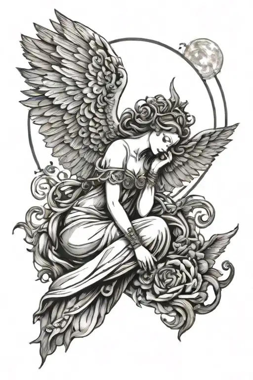 Freya Bust With Large Wings Full Moon