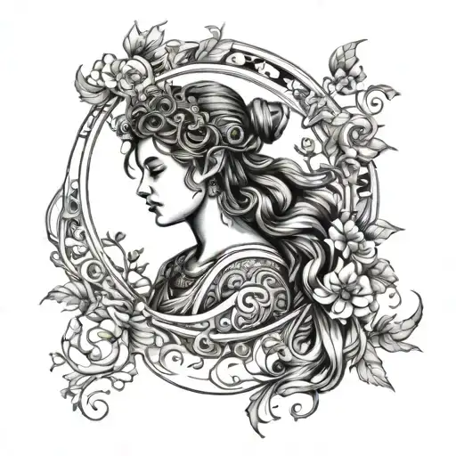 Freya And Crescent Moon